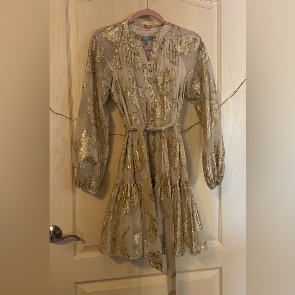 Antonio Melani Gold/cream dress